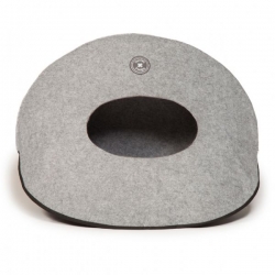 Grey Enclosed Cat Bed - Danish Design Pebble